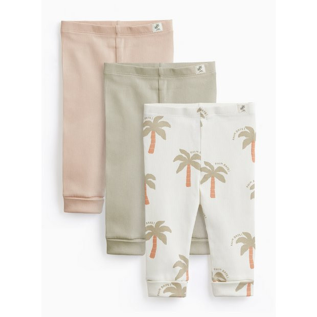 Buy Palm Tree Print Leggings 3 Pack 12-18 months | Trousers and leggings | Tu | Tu Clothing