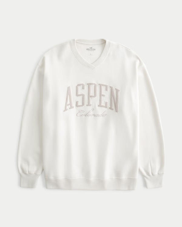 Oversized Aspen Graphic Crew Sweatshirt | Hollister (US)
