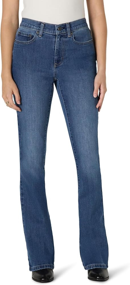 Amazon Essentials Womens High Stretch Slim-Fit Mid-Rise Bootcut Jeans | Amazon (US)