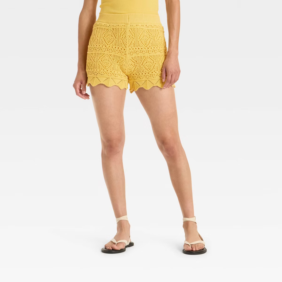 Women's High-Rise Crochet-Style Pull-On Shorts - A New Day™ | Target