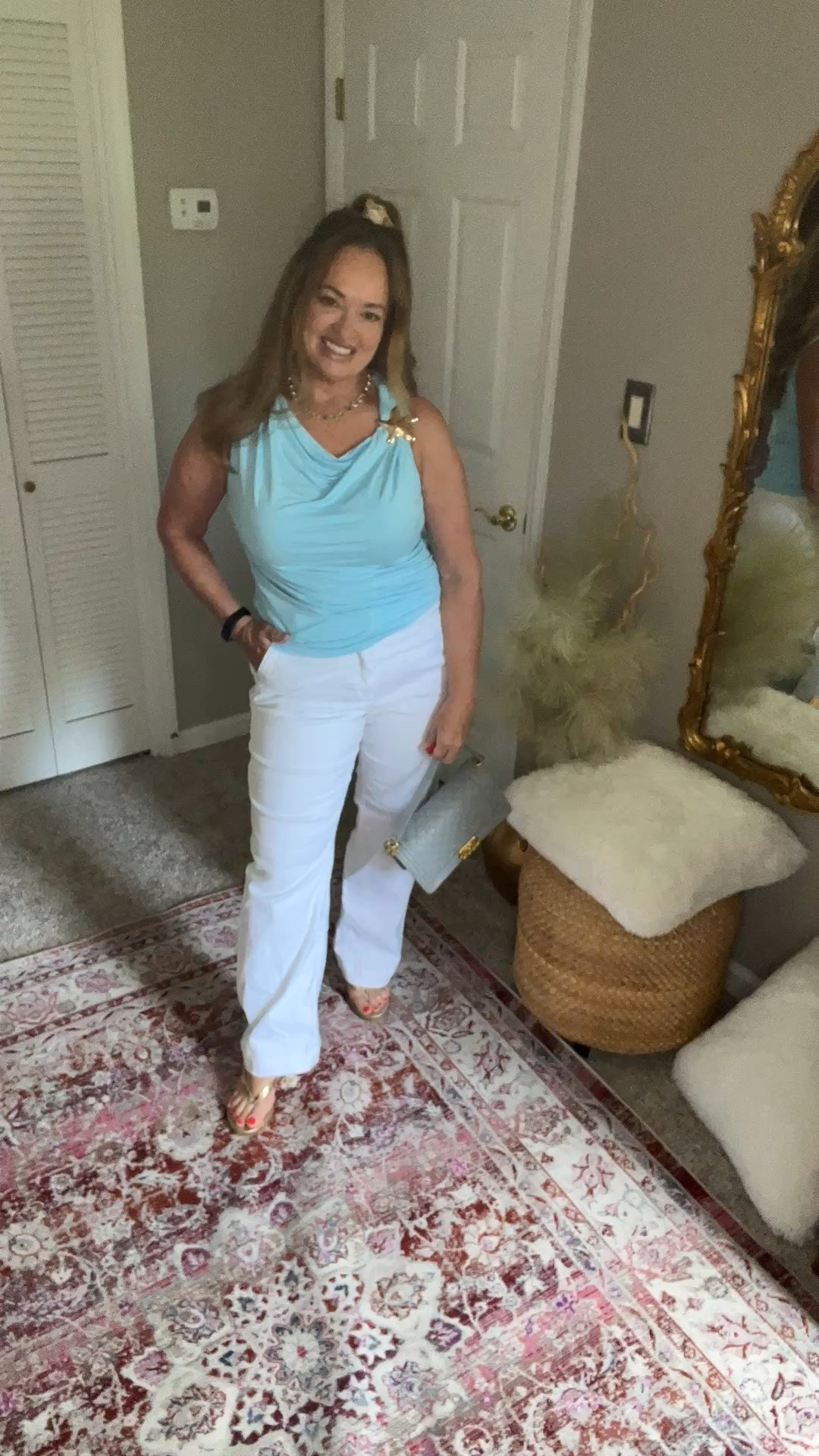 A drape cowl neck tank with a starfish buckle built in! So very Summery . Resort vibes. Date night approved.

#LTKTravel #LTKWorkwear #LTKSeasonal