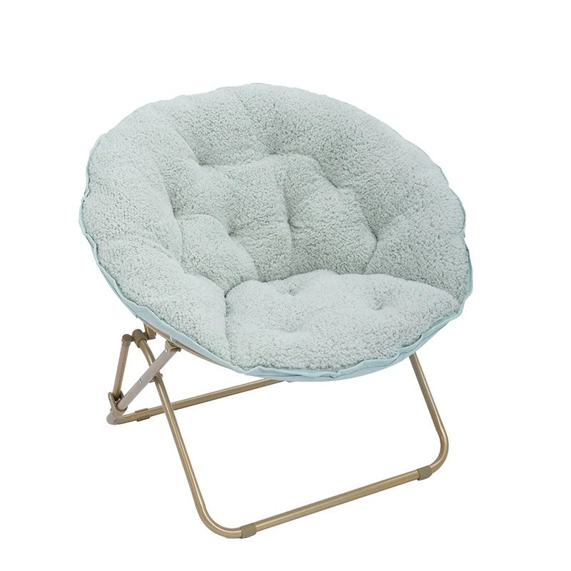 Mainstays Saucer Chair for Kids and Teens, Soft Sea Faux Shearling w Gold Legs | Walmart (US)