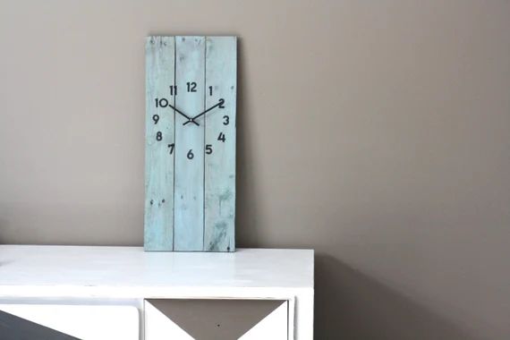 Unique Handmade Wall clock Rectangular modern Farmhouse clock modern rustic clock Beach clock Coa... | Etsy (US)