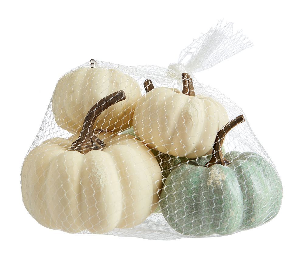 Faux Modern Pumpkin Vase Filler, Ivory/Sage - Bag | Pottery Barn (US)