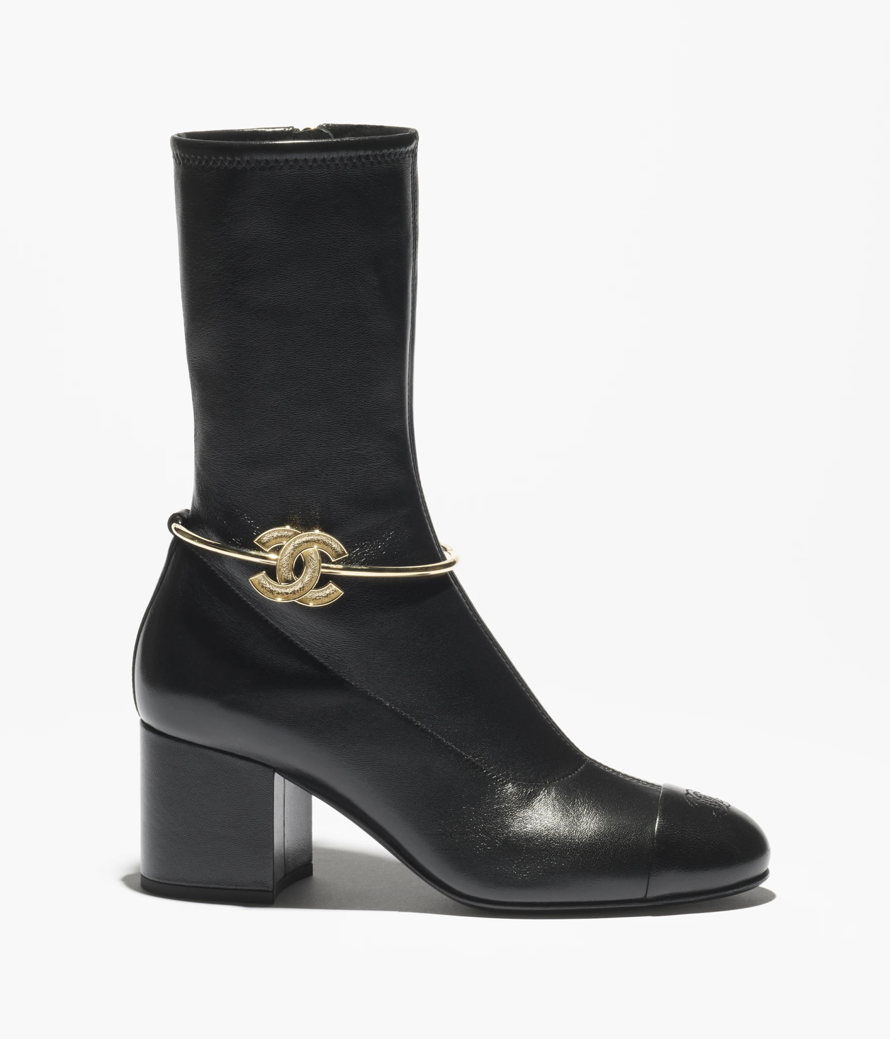 Short boots - Stretch lambskin & lambskin, black — Fashion | CHANEL | Chanel, Inc. (US)
