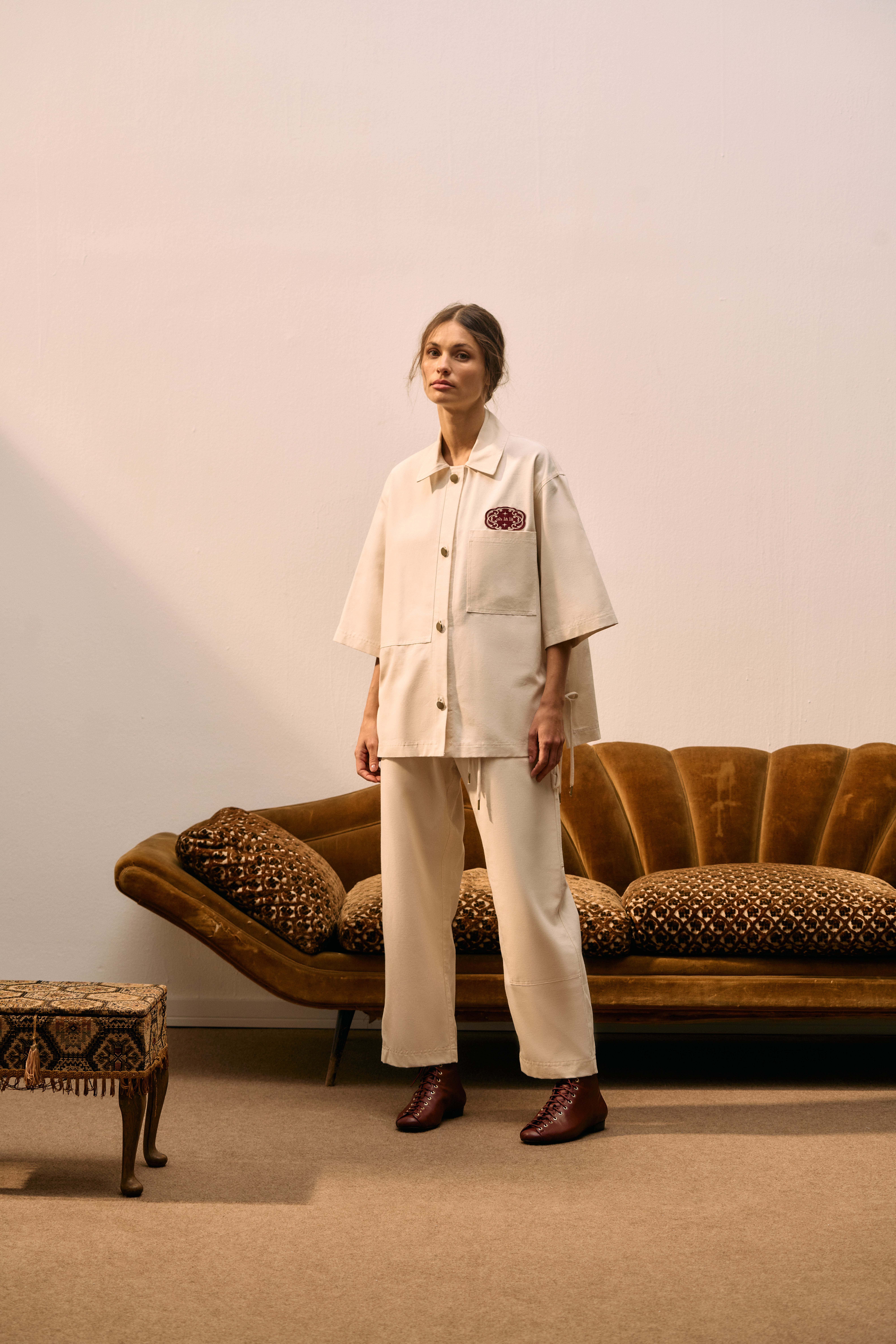 Calca Lona Eco Simple Bege Paula Raia - Bege - Gallerist | Moda Autoral e Contemporânea | Gallerist (BR)