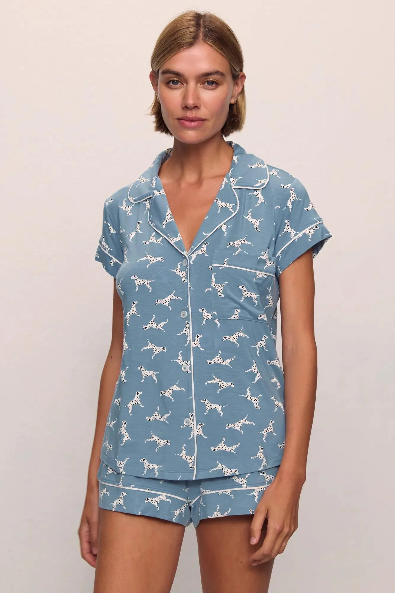 Gisele Printed TENCEL™ Modal Shortie Short PJ Set | Eberjey