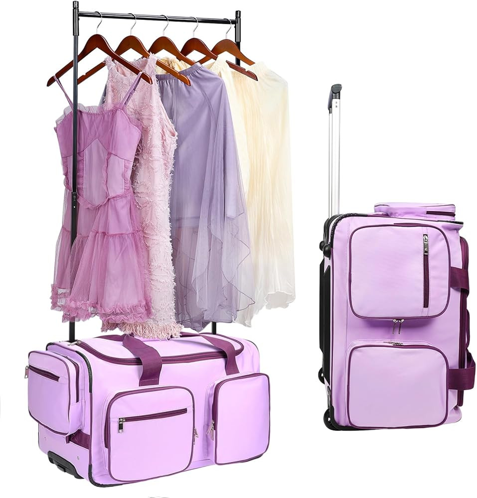 Dance Bag with Garment Rack, 23’’ Dance Costumes Duffle Bag with Wheels for Girls Rolling Gar... | Amazon (US)