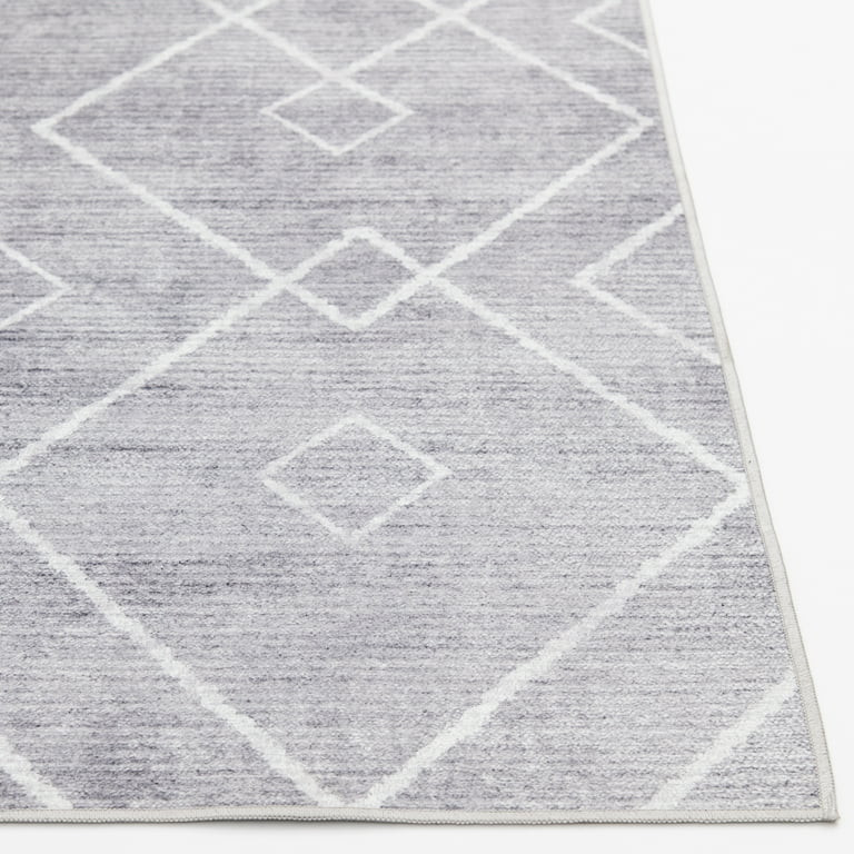 Better Homes & Gardens Diamond Machine Washable Area Rug, Gray, 5'x7' - Walmart.com | Walmart (US)
