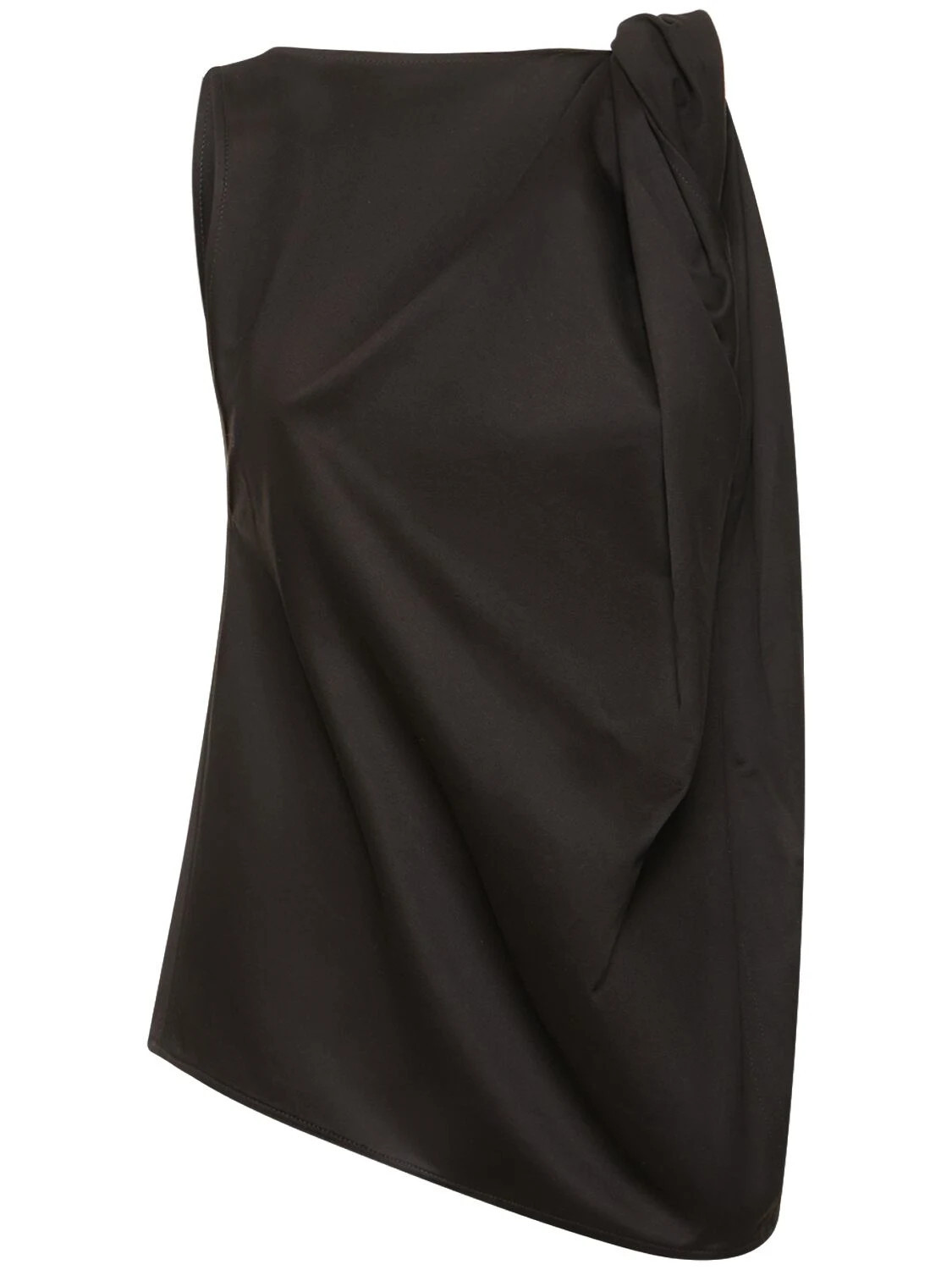 숄더 트위스트 코튼 리넨 탑 | Luisaviaroma