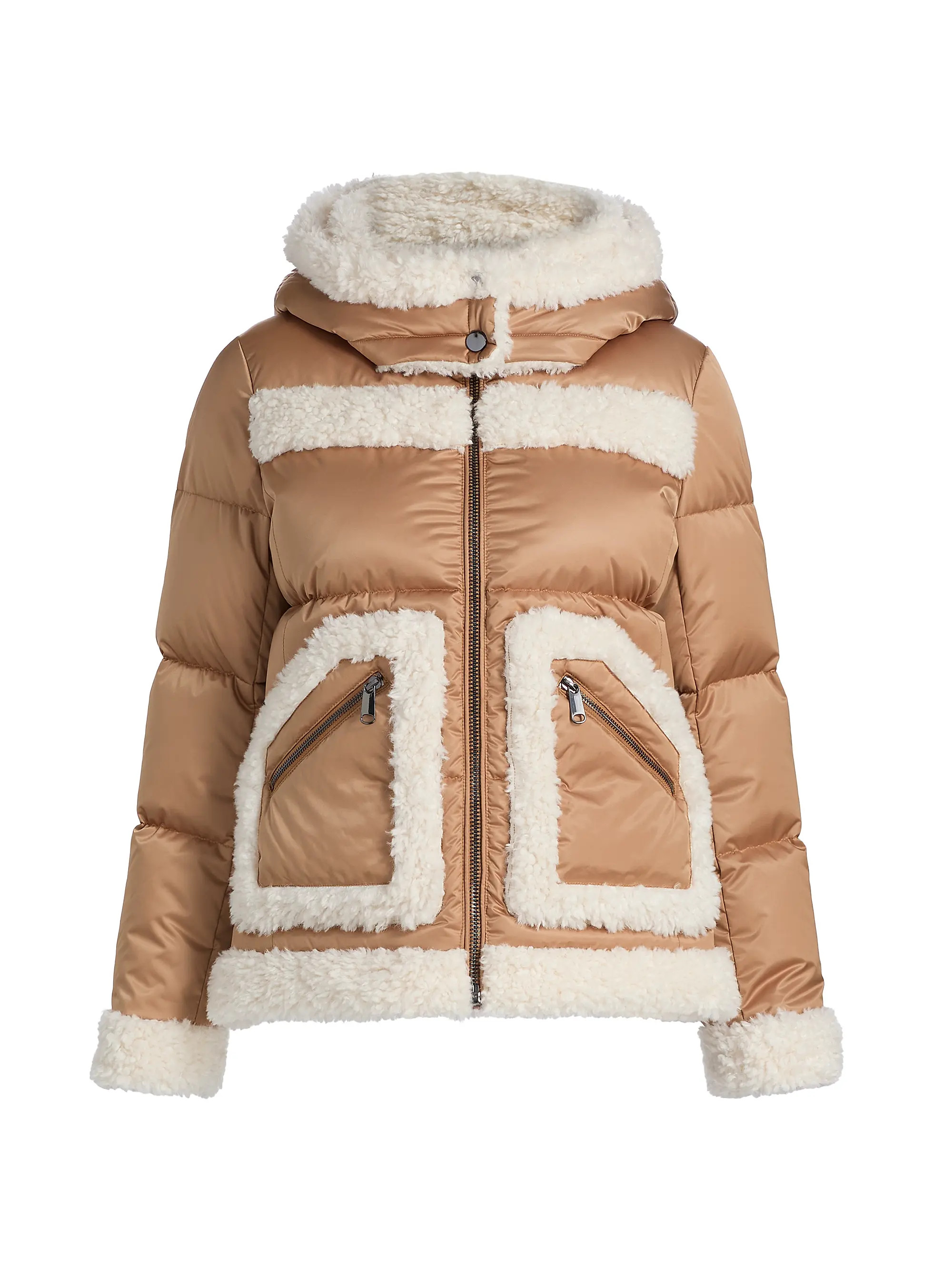 Faux-Shearling-Trim Down Puffer Coat | Saks Fifth Avenue