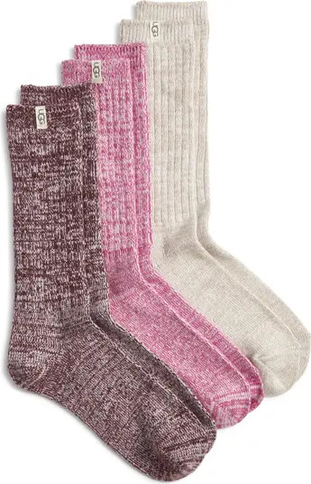 Assorted 3-Pack Slouchy Ribbed Crew Socks | Nordstrom