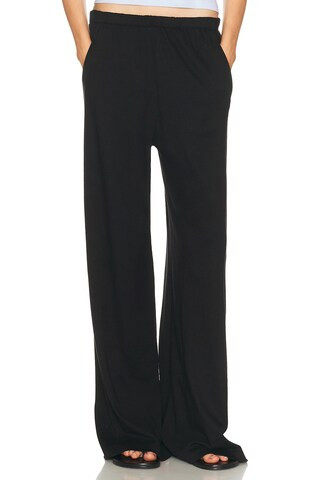 Enza Costa Supima Cotton Soft Everywhere Pant in Black | FWRD 