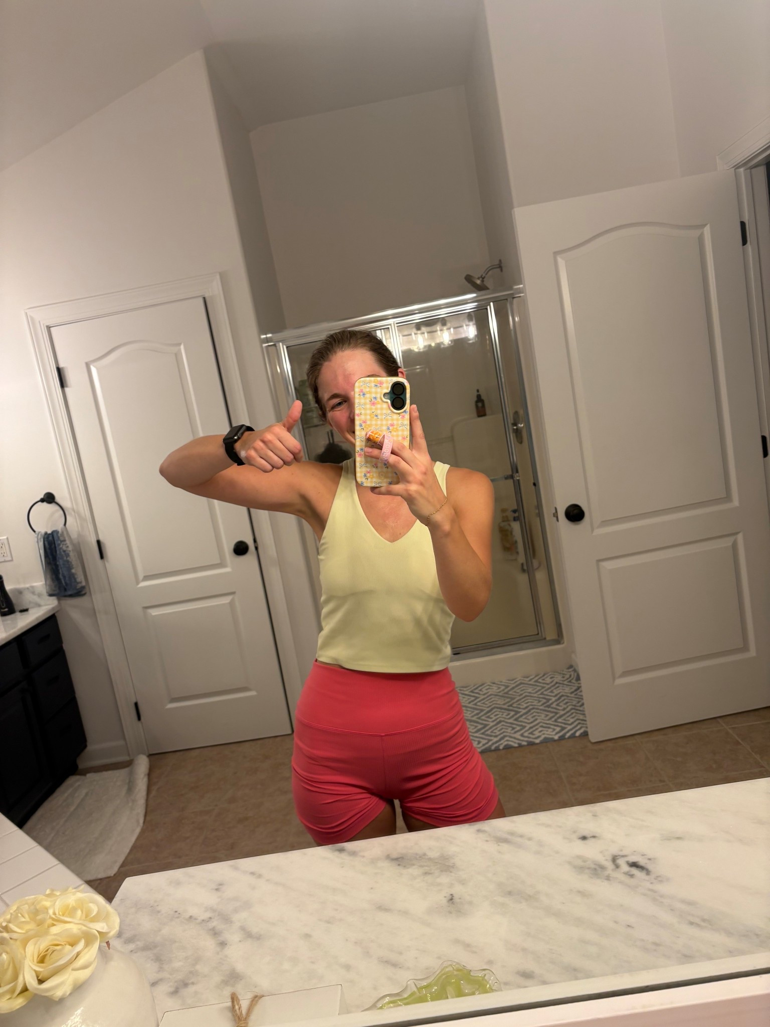 Morning workout fueled by life of a showgirl 🤭 

I have this target top in so many colors and obsessed with these biker shorts!

#LTKActive #LTKFindsUnder50 #LTKSaleAlert