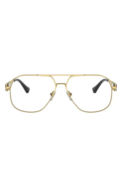 Versace 59mm Pilot Optical Glasses in Gold at Nordstrom | Nordstrom