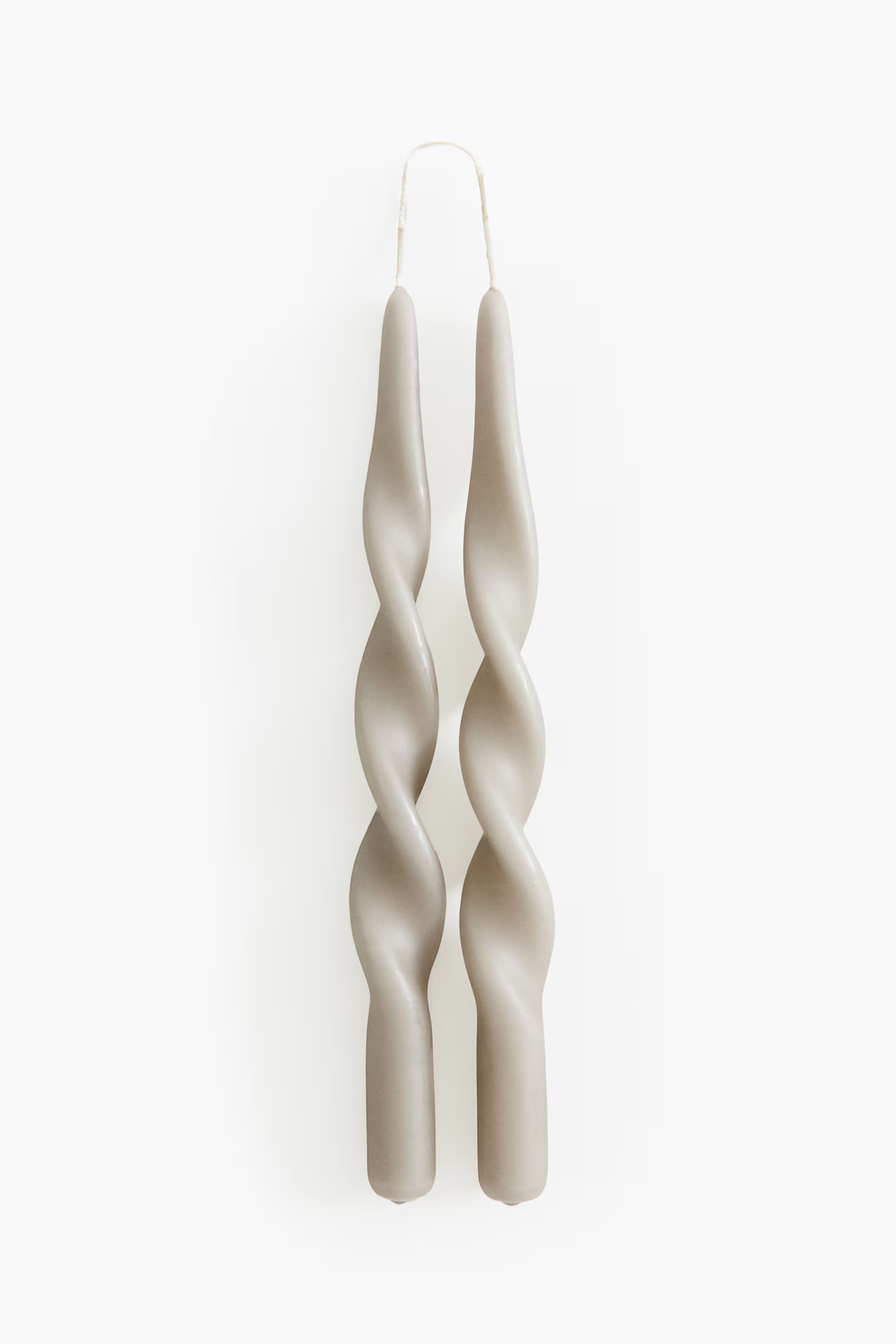 2-pack Spiral Taper Candles - Beige - Home All | H&M US | H&M (US + CA)