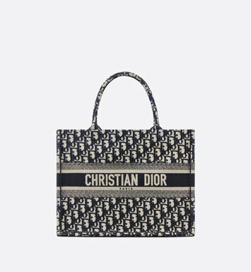 Small Dior Book Tote Blue Dior Oblique Embroidery - Bags - Women's Fashion | DIOR | Dior Beauty (US)