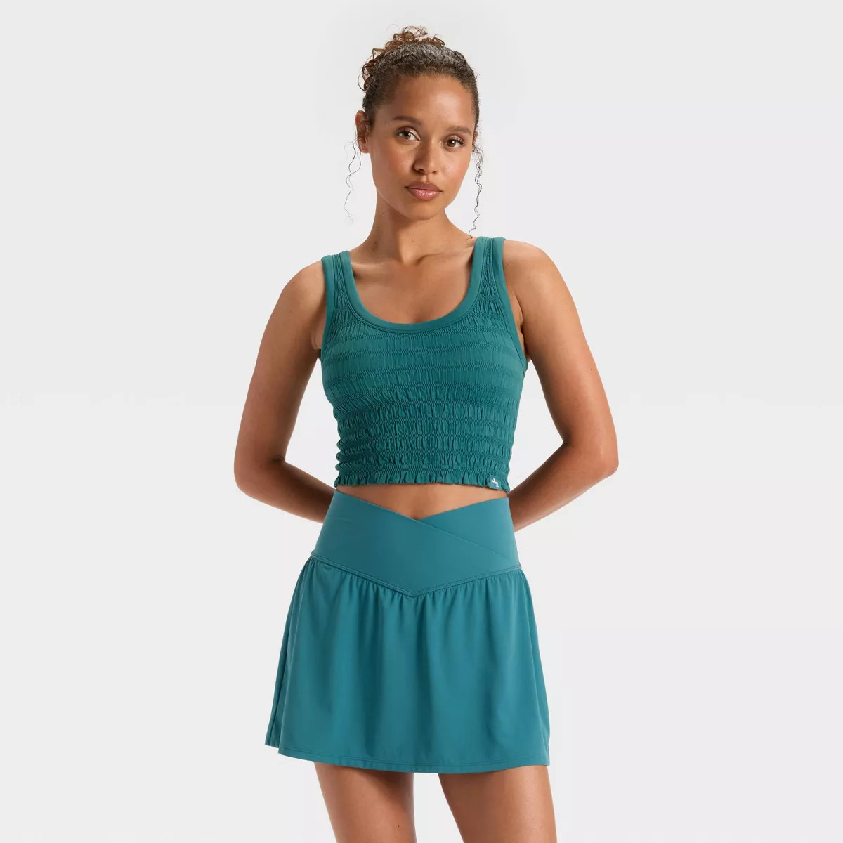 Women's Smocked Support Cropped Tank Top - JoyLab™ | Target