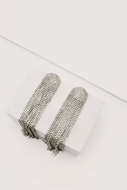 Boucles d'oreilles pendantes à franges strassées | Nasty Gal FR
