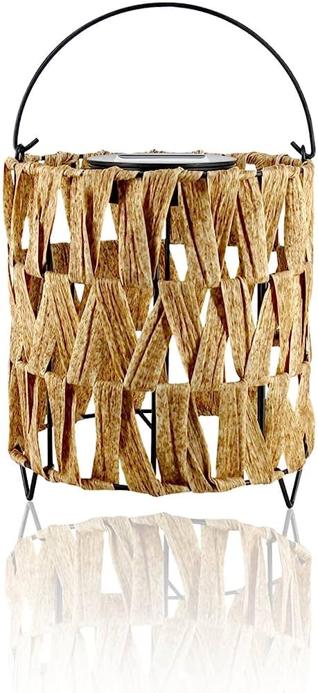 Decorative Table Lights Outdoor Rattan - Hanging Lantern Lights Solar Rattan Lantern Warm White f... | Amazon (US)