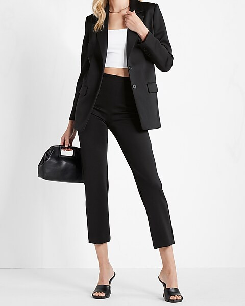 Nylon Notch Lapel Boyfriend Blazer | Express