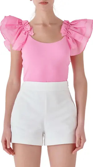Organza Ruffle Knit Top | Nordstrom