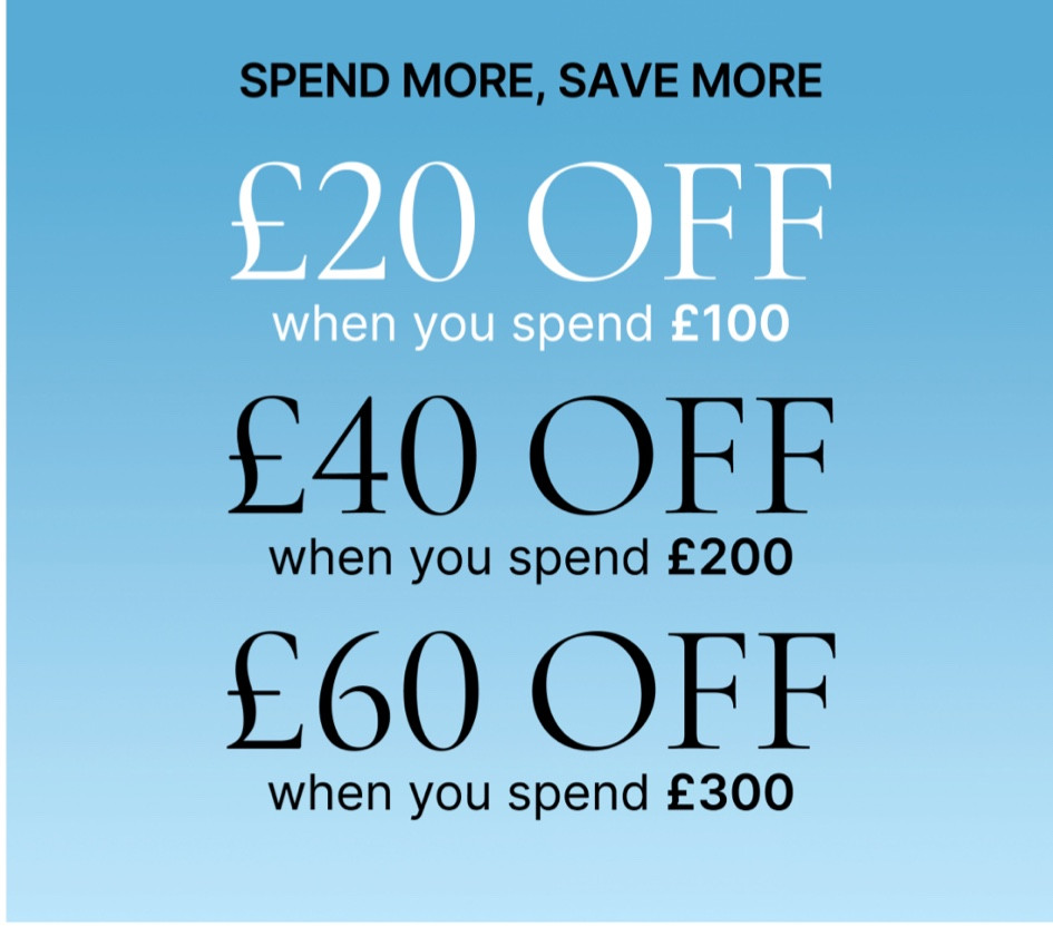 £20 OFF EVERY £100 YOU SPEND


The bigger the haul... the bigger the savings. Enjoy £20 OFFevery £100 you spend on selected beauty favourites, from cult classics to new must-haves.