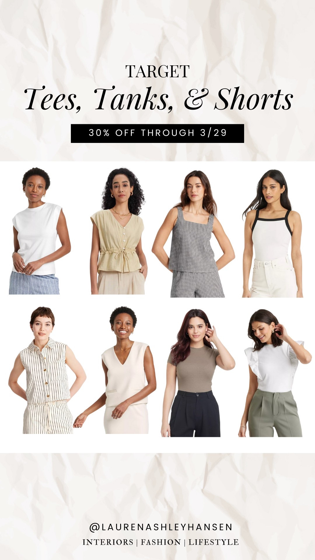 Save 30% off women’s tanks, tees, and shorts this week during target circle week!! Tops as low as $7!! 

#LTKSaleAlert #LTKFindsUnder50 #LTKStyleTip