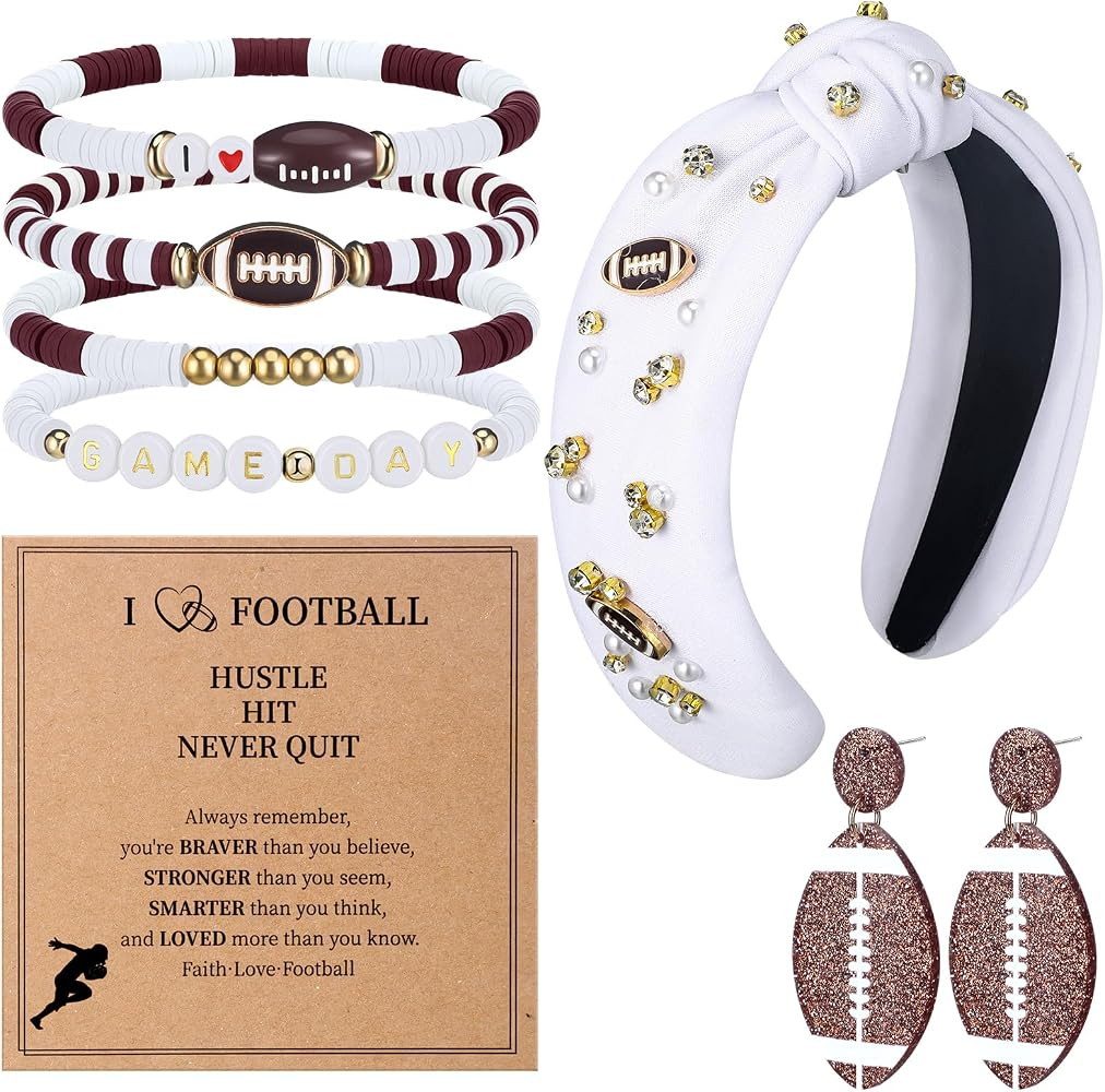 Suncalla 7 Pcs Football Game Day Accessories for Women Set Women's Fashion Football Headband Bead... | Amazon (US)