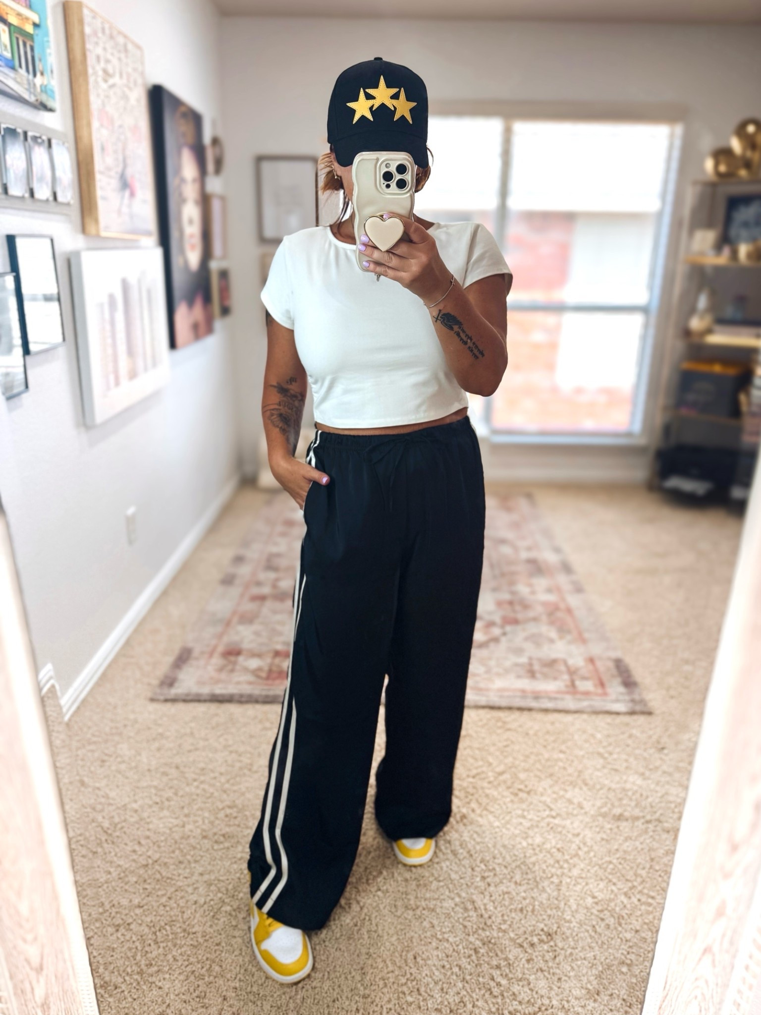 Elevated casual ootd in these Old Navy satin track pants 🖤💛

#LTKootd #LTKOver40