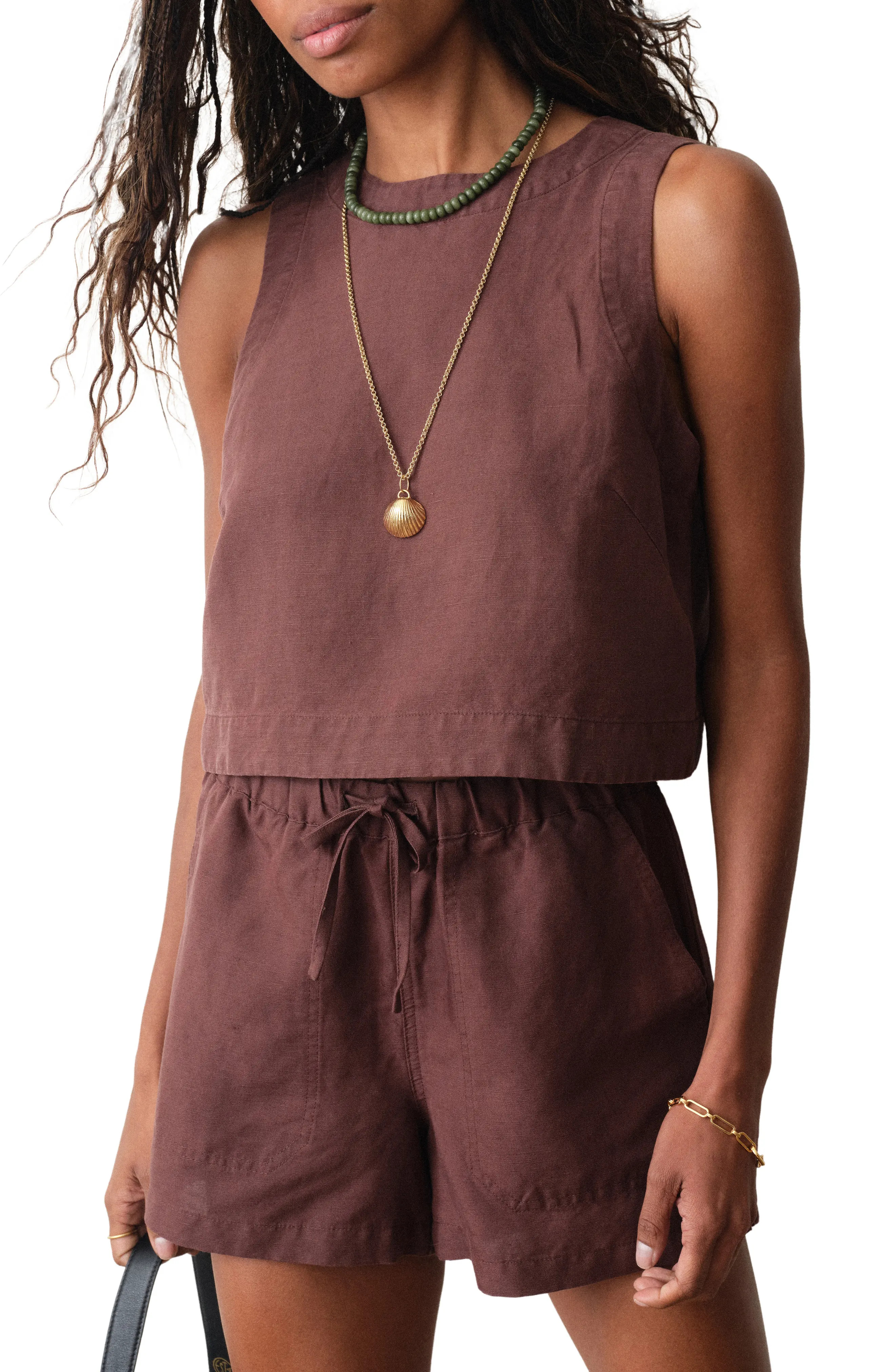 Quinn Sleeveless Linen Blend Crop Top (Women) | Nordstrom | Nordstrom
