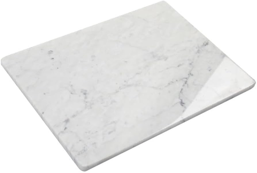 Italian Carrara White Marble Cutting Board For Kitchen 16x12 Inch Stone Pastry Board With Non-Sli... | Amazon (US)