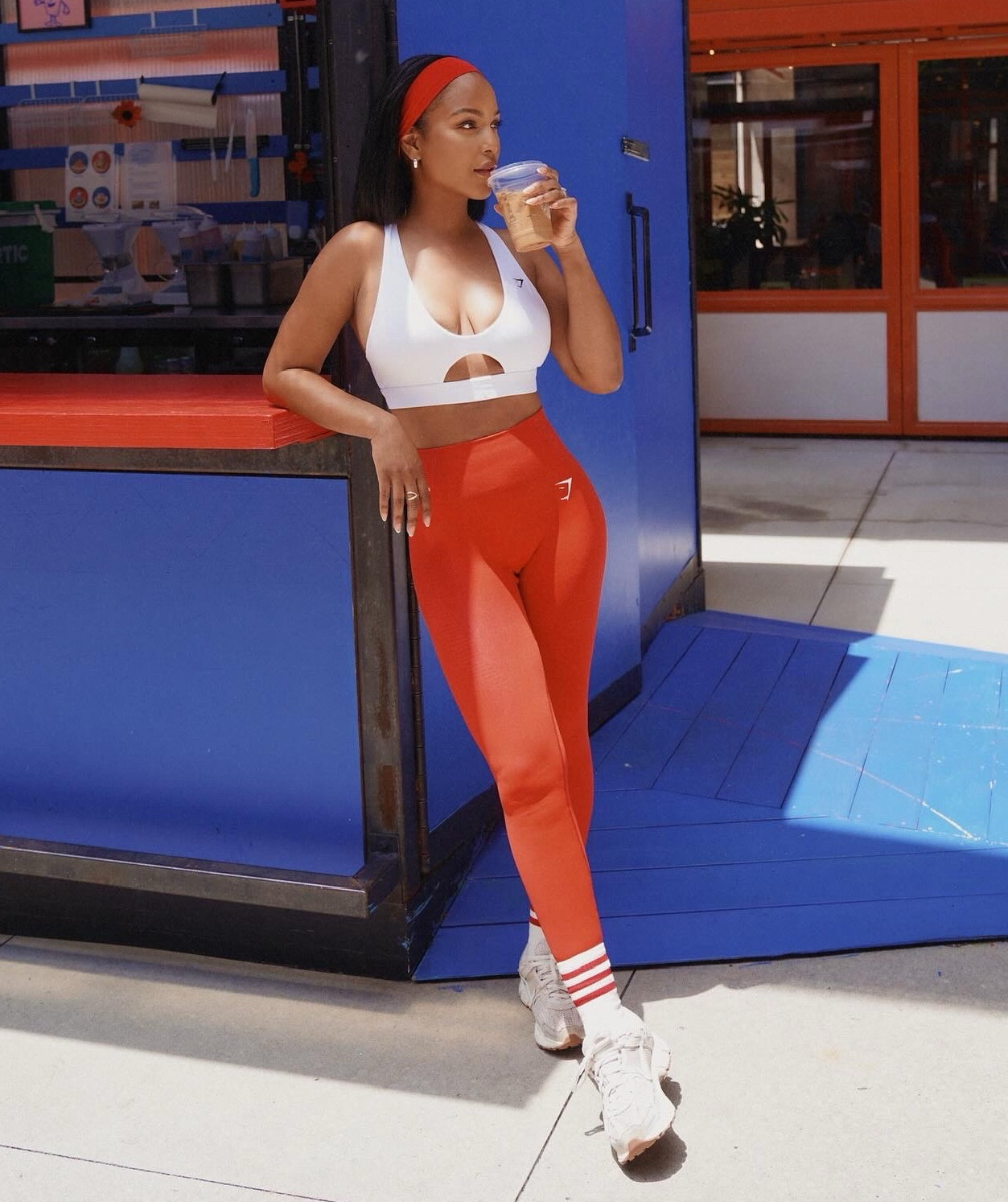 Stepped out in my red leggings today 🤸🏾Been livin in gym shark activewear outside the gym 😂 
Sports bra: M
Leggings: S

#LTKSummerEdit #LTKFindsUnder50 #LTKActive