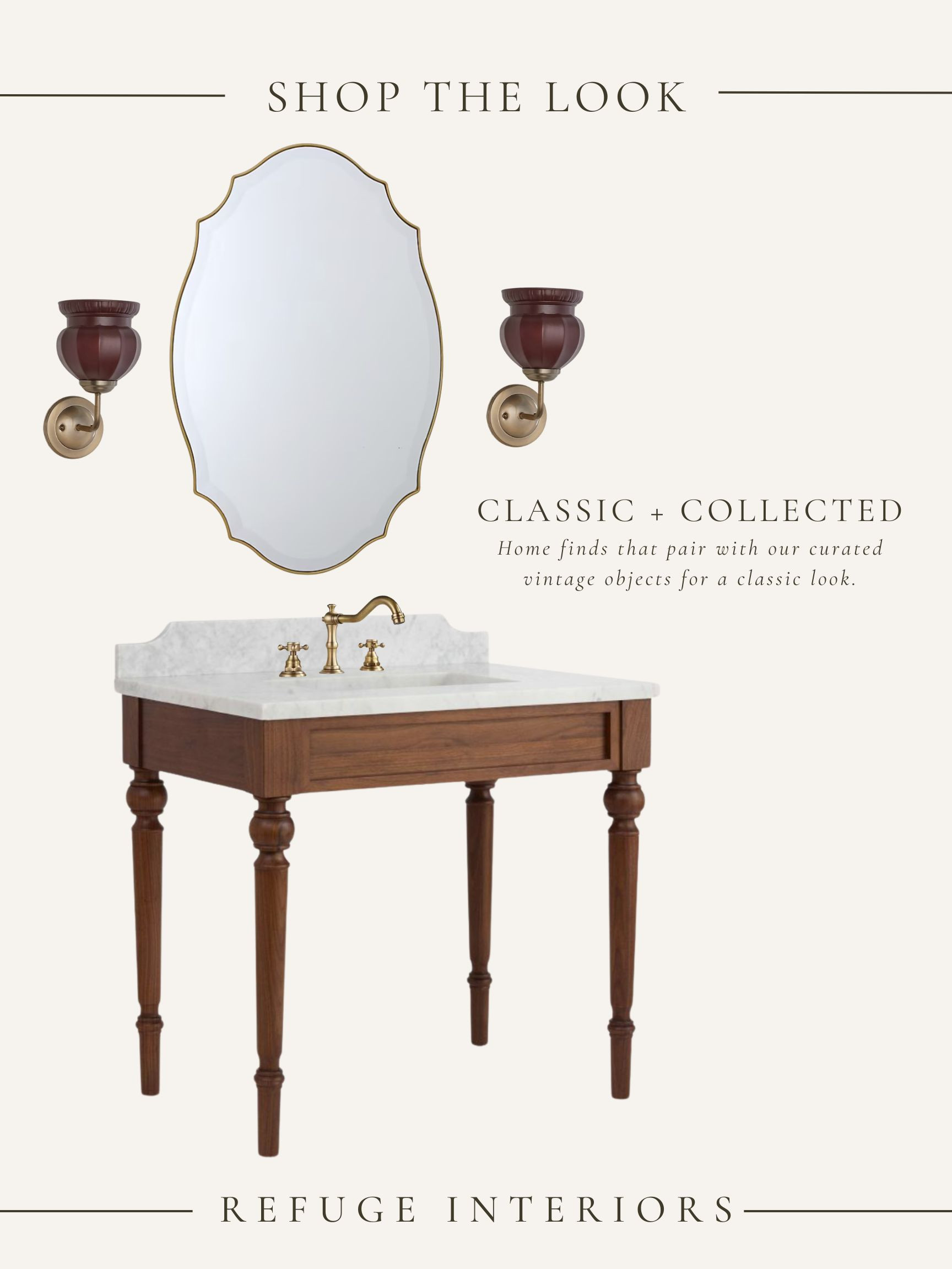 Vintage Half Bath 🤎 

*These curated home finds are designed to pair with our vintage accents for a classic and collected interior infused with warmth and lived-in luxury. 

**Shop all our vintage objects on the website: www.refugeinteriorsbycasey.com 

 #LTKHome