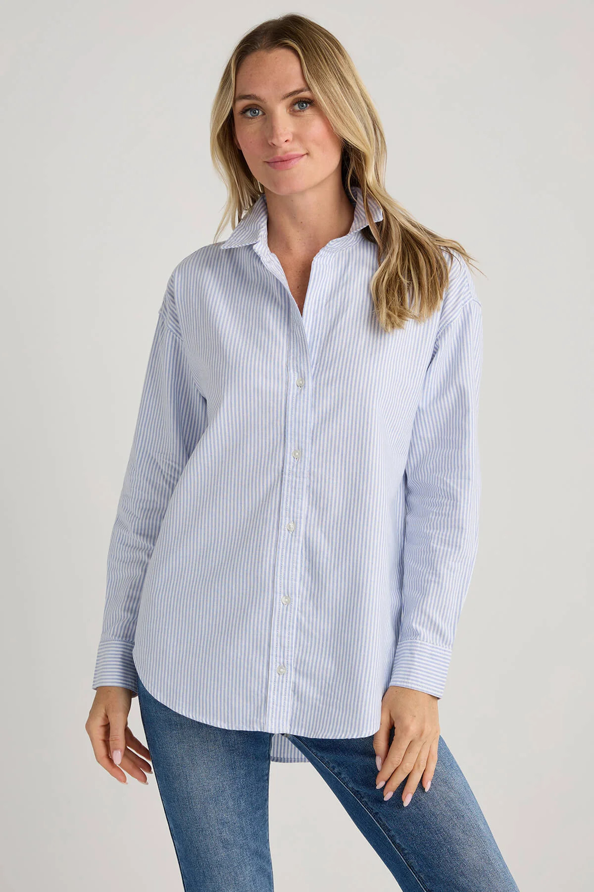 Beach Lunch Lounge Striped Button Down Shirt | Social Threads