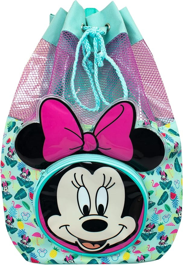 Disney Kids Minnie Mouse Swimming Bag Girls Beach Pool Swim Drawstring Backpack Multicolor | Amazon (US)