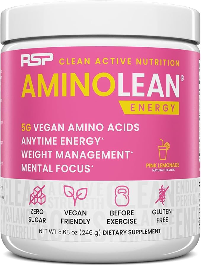 RSP NUTRITION AminoLean Pre Workout Powder, Amino Energy & Weight Management with Vegan BCAA Amin... | Amazon (US)