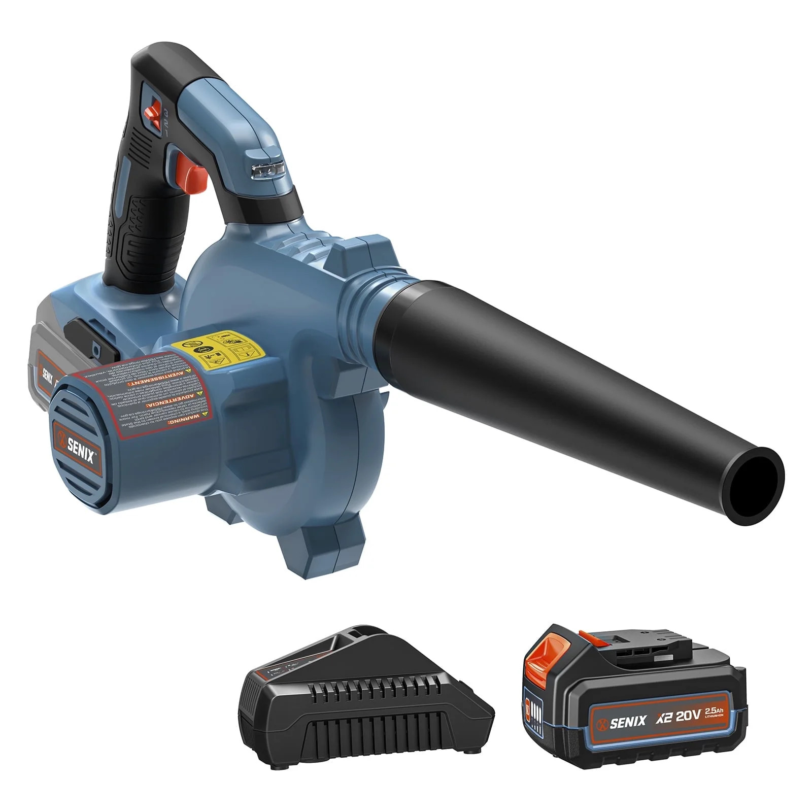 SENIX 20V Max* Cordless Blower with 2.5Ah Battery & Charger Included, Variable 3-Speed Up to 180 ... | Walmart (US)