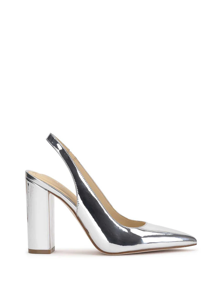 Noula Slingback Pointed Toe Pump in Silver | Jessica Simpson E Commerce
