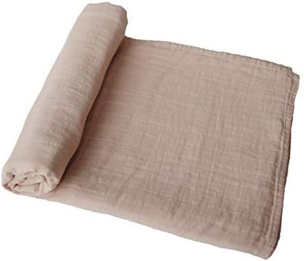 mushie Muslin Baby Swaddle Blanket | 100% Organic Cotton (Pale Taupe) | Amazon (US)