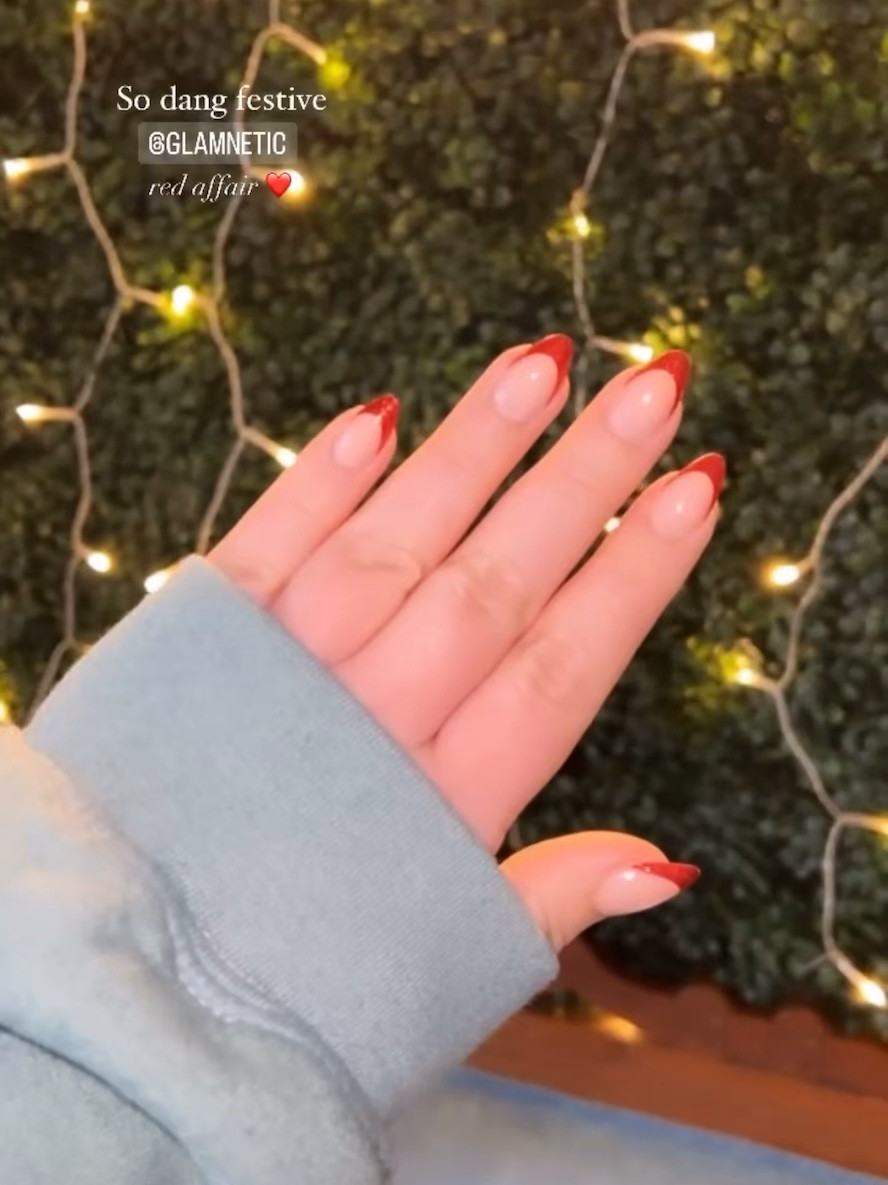 Prettiest sparkle red French tip nails ❤️ lasts 2+ weeks 

#LTKstyletip #LTKbeauty #LTKplussize