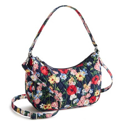 Vera Bradley Poppy Meadow Convertible Crescent Crossbody Bag - Navy Blue | Target
