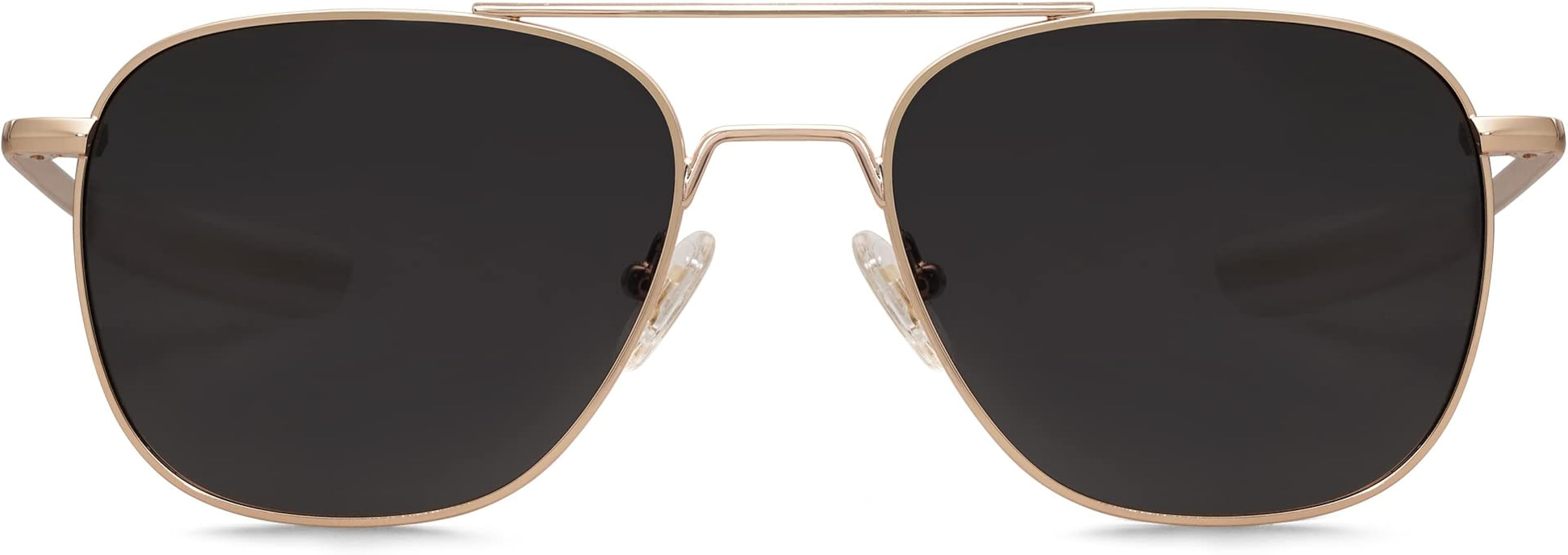 SOJOS Small Polarized Aviator Sunglasses for Men Women Classic Double Bridge Square Aviators SJ11... | Amazon (US)