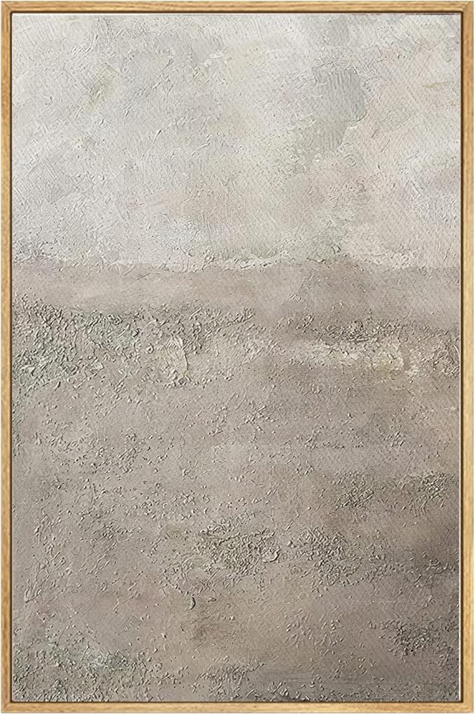 Framed Canvas Print Wall Art Gray Watercolor Pastel Landscape Abstract Shapes Illustrations Moder... | Amazon (US)