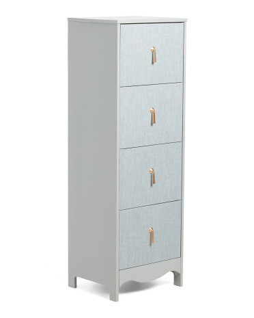 17x13.5x48.5 Swoop Linen Front 4 Drawer Storage Tower | TJ Maxx