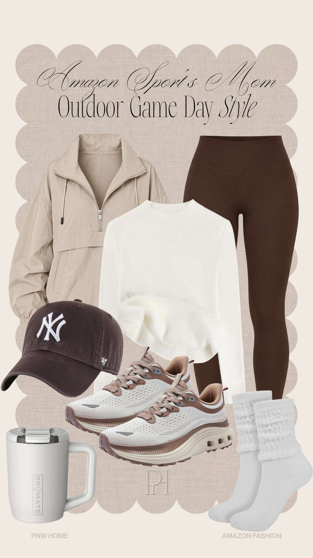 Amazon style finds to keep the sport's mom warm at all outdoor games!

fall fashion, fall style, fall looks, fall outfit, athleisure, sports mom looks, mom style, mom outfit, brown leggings, brown baseball cap, sneakers, trainers, running shoes, tennis shoes, crew socks, travel coffee mug, fleece lined shirt, tan windbreaker, pullover jacket, fall jacket, sporty look, neutral style, neutral outfit 

 #LTKgrwm #LTKootd #LTKmomlife