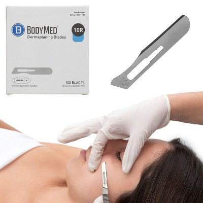 BodyMed Dermaplaning Blades #10R in Stainless Steel, 100 PCS - Disposable, Individually wrapped, Sterile Scalpel Blades | Target