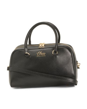 Made In Italy Leather Speedy Tote With Double Handles | TJ Maxx