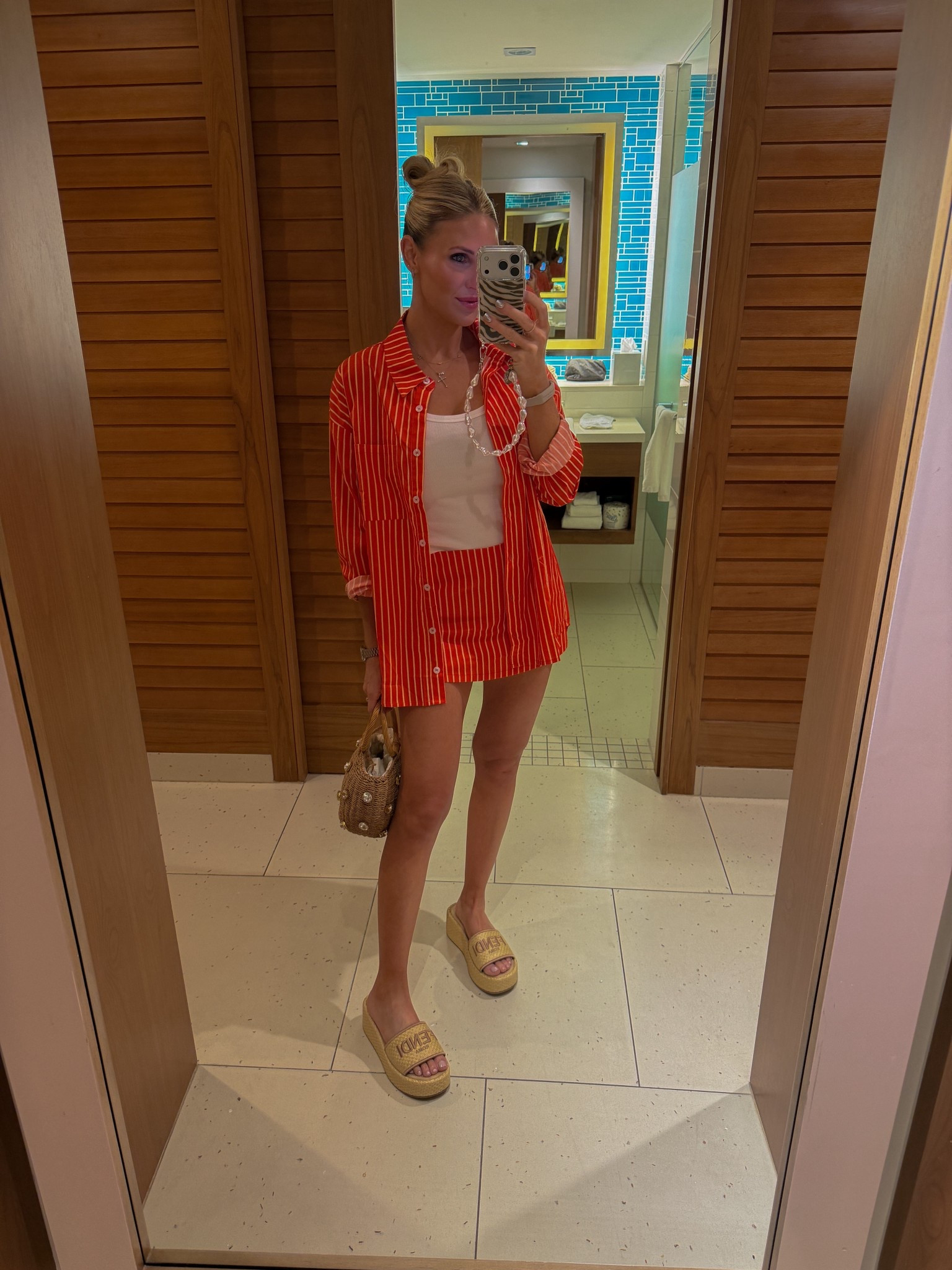 Vacation outfit, casual set, vacation day outfit, Shopbop, fendi, platform sandal, beach bag 

#LTKgrwm #LTKootd #LTKTravel