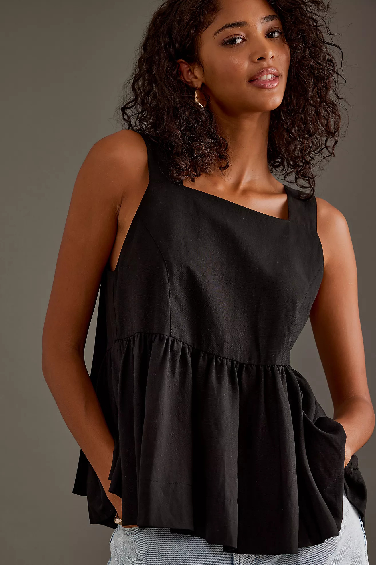 ALIGNE Palm Sleeveless Peplum Top | Anthropologie (UK)